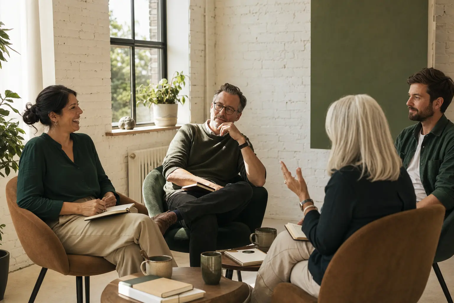 Een team in gesprek tijdens een organisatieontwikkelingstraject